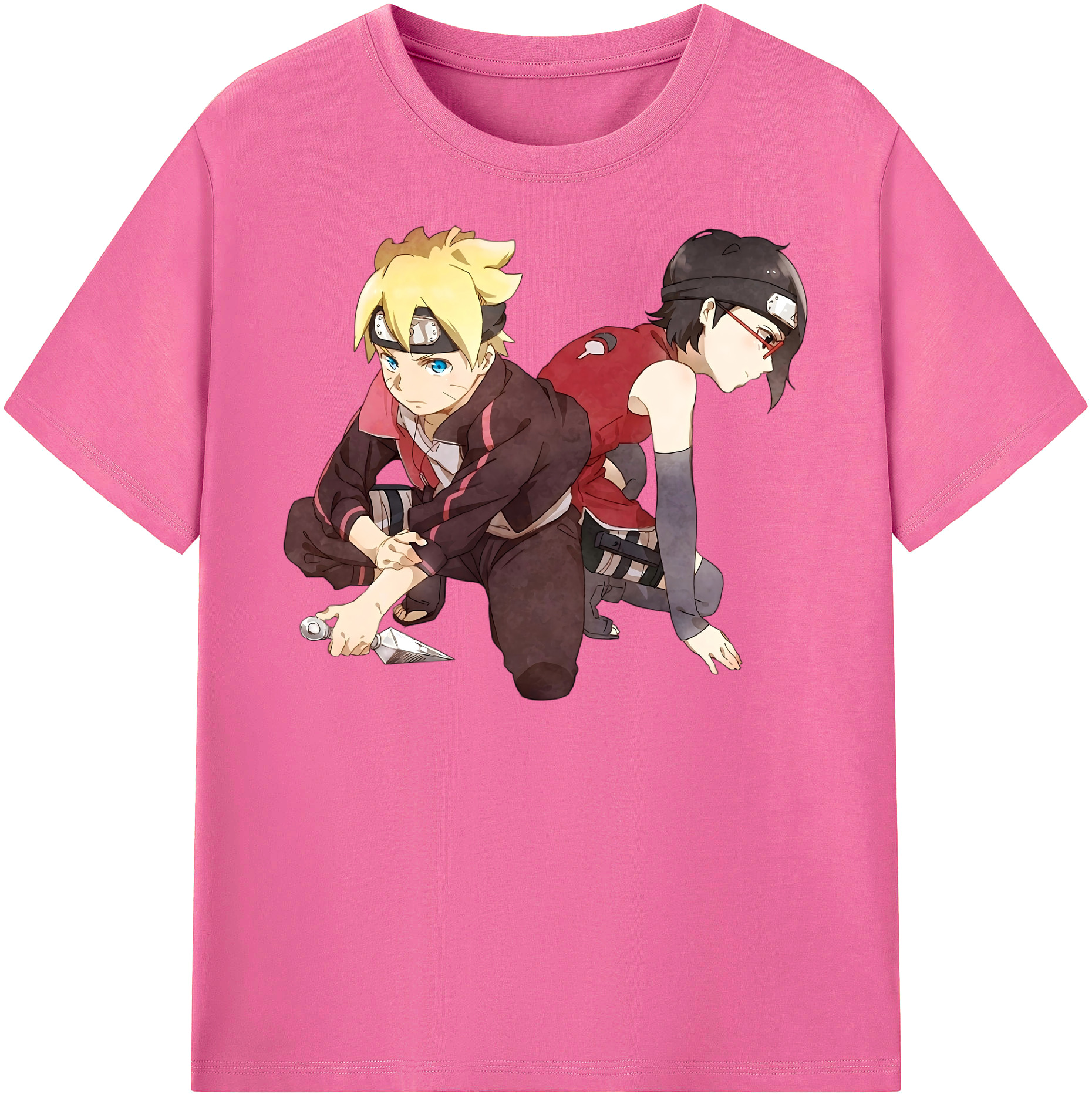 （画像用） NARUTO -ナルト- うちは サラダ Uchiha Sarada レディースカジュアルプリントTシャツ（綿100％）